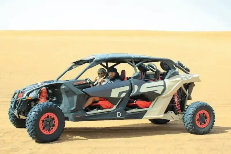 Can-Am Maverick MAX 4 seater dune buggy in the Dubai desert